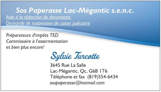 Sos Paperasse Lac-Mégantic senc