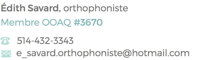 Édith Savard, Orthophoniste