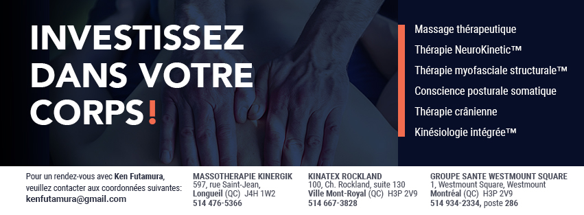 Ken Futamura Massotherapy 910 rue belanger Est, Montreal +